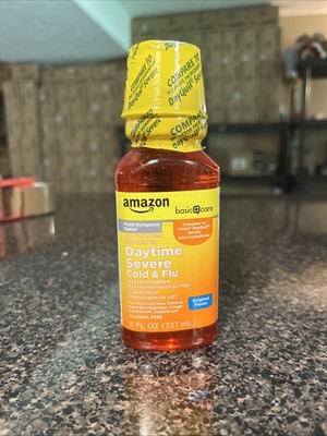 Amazon Basic Care Severe Daytime Cold and Flu, Maximum Strength Liquid Cold Medi
