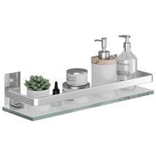 Clear Tempered Glass Wall Shelf Wallmounted Organizer For Bathroom Kitchenmatte