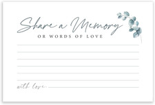 50 Pcs Share a Memory Card, 4" X 6" - for Celebration of Life Birthday Anniversa