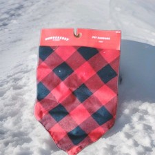 NWT Buffalo Plaid Red  Black Dog Bandana Wondershop One Size Fits Most