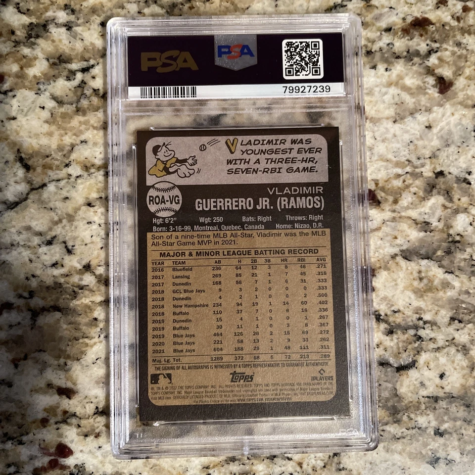 Vladimir Guerrero Jr. - 2022 Heritage High Number Real One Auto MINT Blue Jays - Image 2 of 2