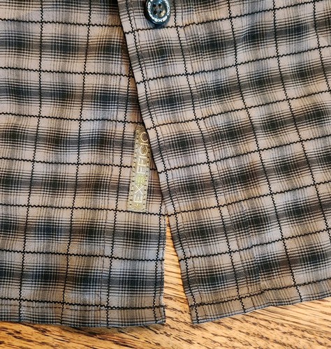 ExOfficio Shirt Men L Brown Black Long Sleeve Plaid Lightweight Hiking Button Up - Picture 8 of 10