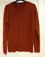 Peacocks  Men's Jumper Burnt Orange Size L