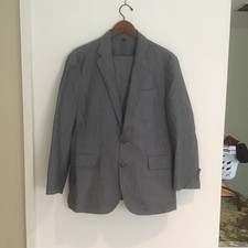 J.Crew Ludlow Suit Baird McNutt Irish Linen Cotton Grey Blazer Pants 38S 30x30