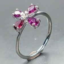 Gem jewelry Natural Rhodolite Ring 925 Sterling Silver Size 6 /R462377