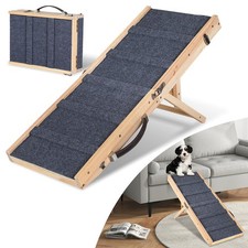 Hunderampe Klappbar Auto-Rampe Tiertreppe Hundetreppe Autorampe aus Holz