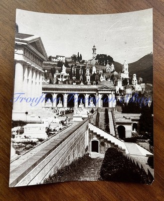 Antique Vintage Campo Santo Cemetery Genoa Italy Staglieno Monumental View Photo
