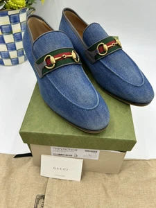Mocassins homme Gucci mors de cheval en jean taille 11 made in Italy