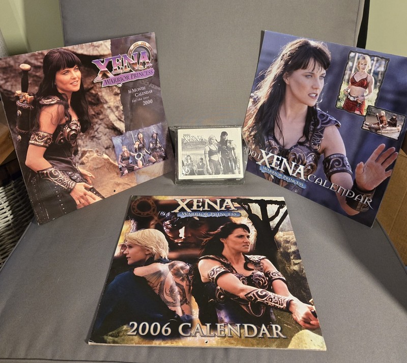 4 Unmarked Xena Warrior Princess Calendars 12X12, 5X2 Desk Wall 2000 2001 2004