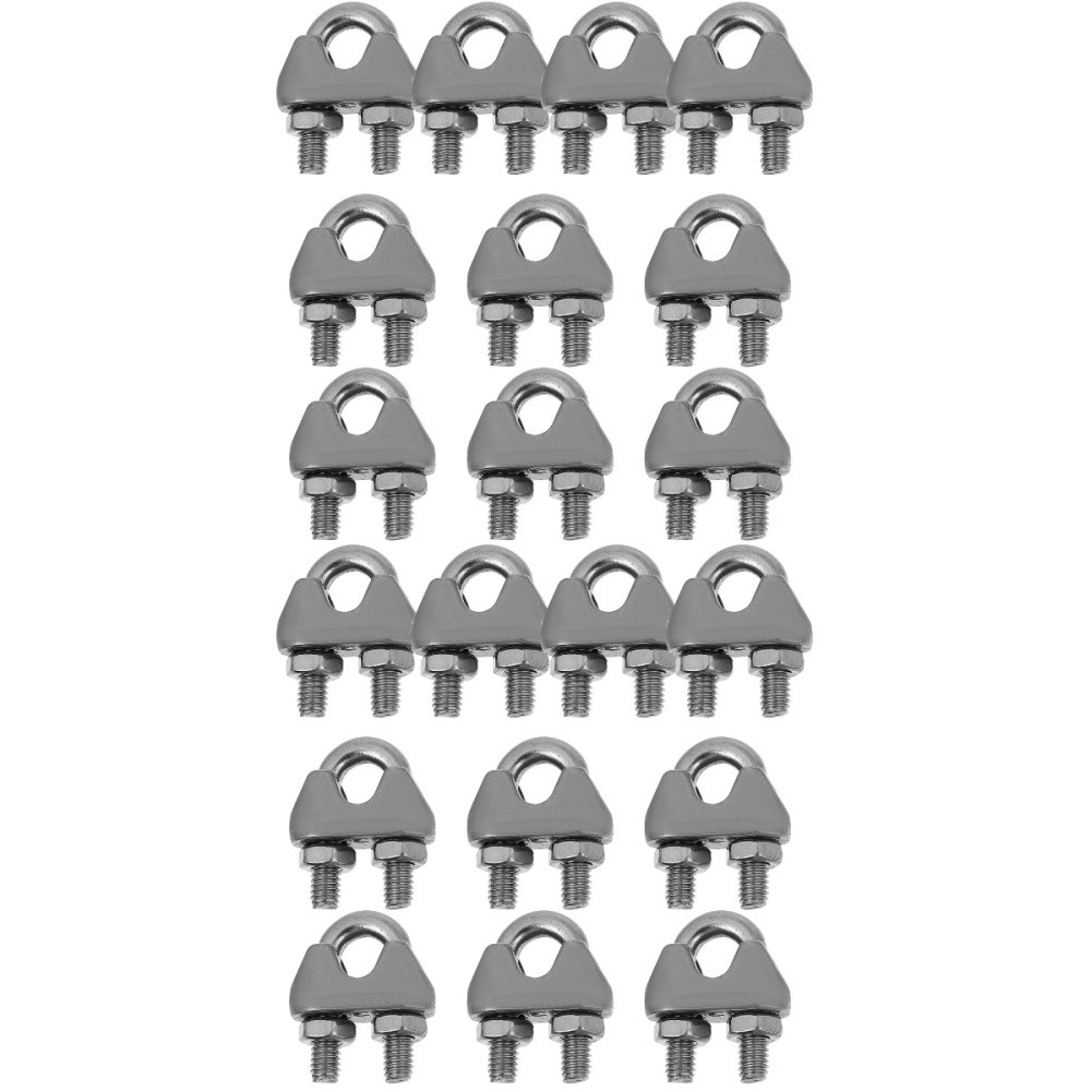 2PC Reusable Metal Wire Rope Clips Cable Clamps Accessories