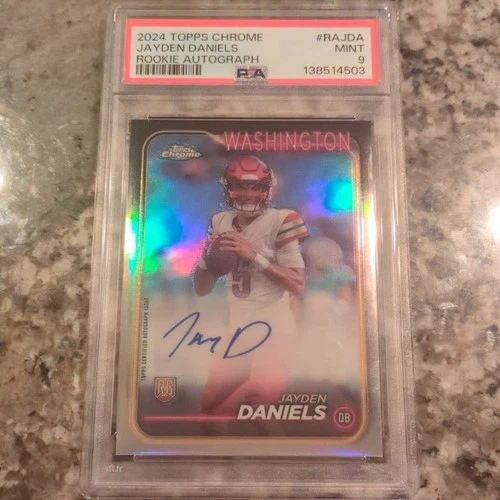 2024 Topps Chrome Jayden Daniels Rookie Autograph #RA-JDA PSA 9 Commanders