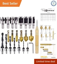 Ultimate 23-Pack Woodworking Chamfer Drilling Tool Set - Precision & Versatility