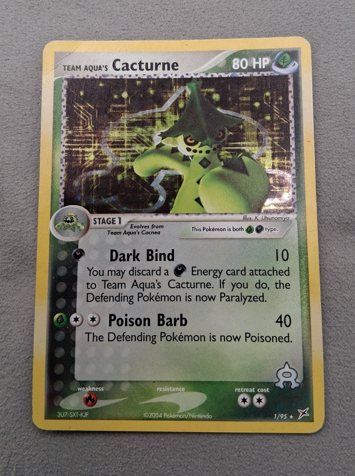 Team Aqua's Cacturne 1/95 Team Magma vs Team Aqua Holo LP
