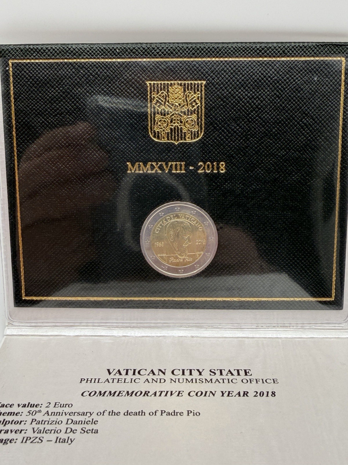 Vatican, 2 Euro, 50ème anniversaire de la mort de Padre Pio, 2018, Rome, Pape