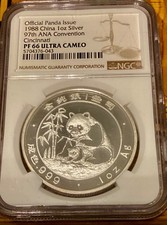 1988 silver panda proof ANA CINCINNATI EXPO NGC PF66 CAMEO 1oz