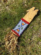 Crow Made Lazystitch Beaded Pipebag - Powwow Regalia