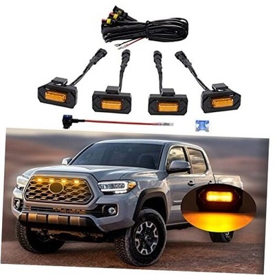 LED Lights 4PCS Front Grille Raptor Lamps Car Amber For 2020-2023 Toyota Tacoma
