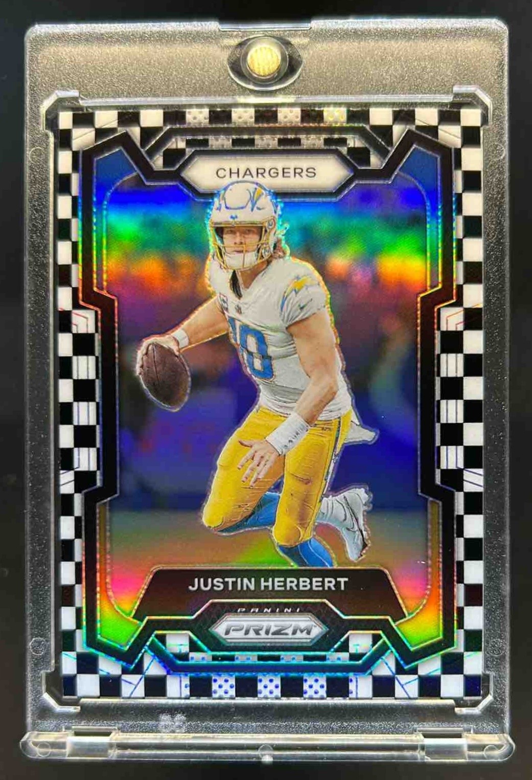 2023 Prizm Justin Herbert Black and White Checker #158 Chargers