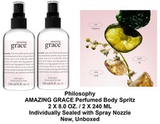 2 PC Philosophy Amazing Grace Perfumed Body Spritz 2 X 8.0 OZ Sealed with Nozzle