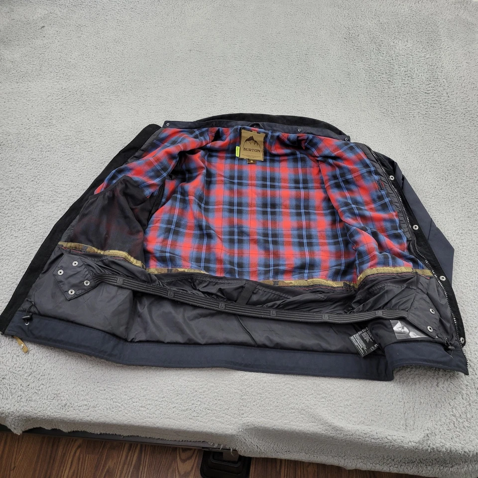 Chaqueta Burton Dryride Para Hombre Pequeña Azul Bolsillos con Botones Manga Larga Forrada de Franela Foto 3 de 4