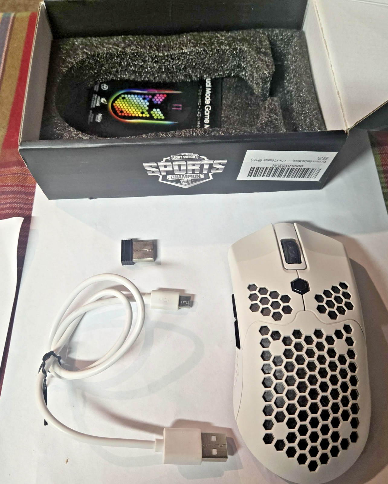 Ziyou Lang M5 E-Sports Mouse RGB Colorful Hollow Honeycomb recharge