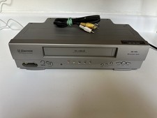 Emerson EWV404 Gray VCR VHS Player Tested Works  No Remote With Cables