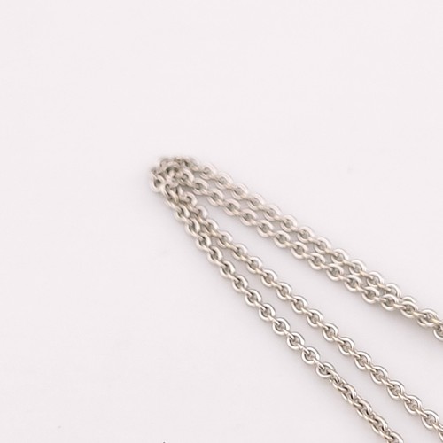 14k White Gold 1.3" mm Diamond Cut Rolo Link Thin 16' Inch Chain Necklace Italy - Picture 2 of 12