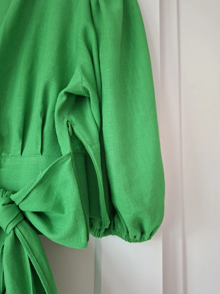 Tu Green Linen Mix Trouser Suit. Wide Legged Trousers. - Image 3 of 4