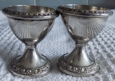 Vintage Lanthe Silver Plated Egg Cups Set of 2 Ornate Goblet Style