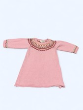 Vintage OshKosh Genuine Baby Pink Sweater Dress 9 Months Knit Detail