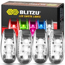 4 Pack LED Safety , Clip on Reflective Gear Lights for Walking at Night, Runn...