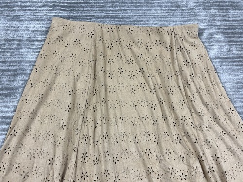 Maurices Skirt Womens Large Beige Knee Length A-Line Faux Suede Pull On - Picture 7 of 11