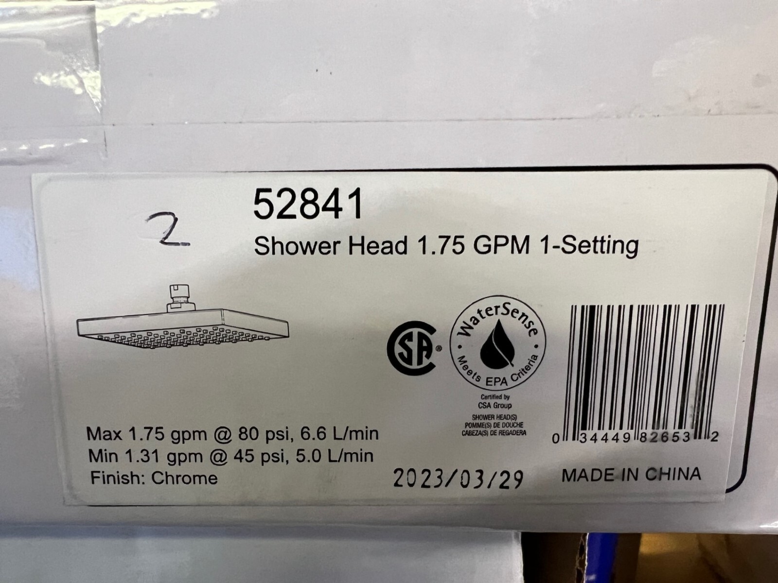 Delta Faucet SingleSpray Rain Shower Head Chrome 52841 eBay