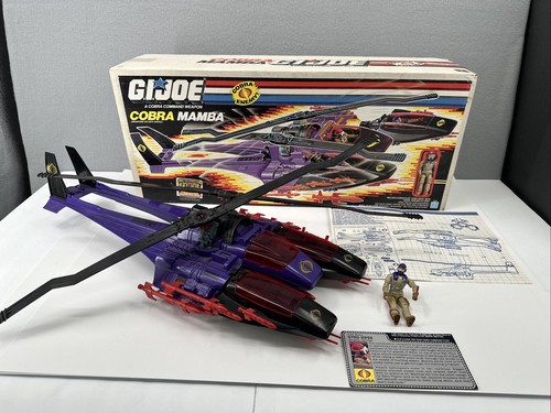 Gi Joe Cobra Mamba 1987 Vintage Pilot Box Missiles Instructions Missing Helmet