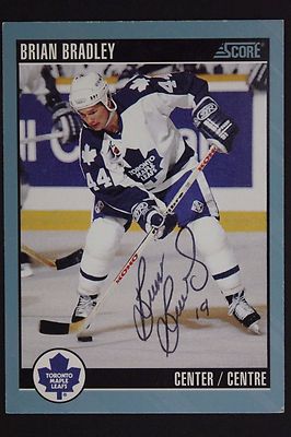 Brian Bradley Toronto Maple Leafs Autograph 1992 Score #259 Hockey Card JSA 16H