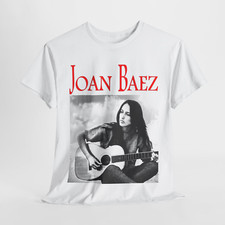 Joan Baez Music Star Cotton White Full Size Unisex T Shirt