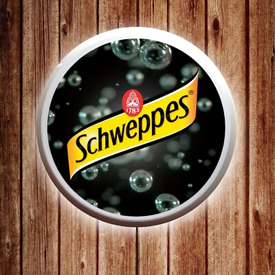 SCHWEPPES Leucht LED Bar Schild Logo Kneipe Bier Lager Mann Höhle Laden Softdrinks