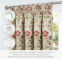 Tapestry Chenille Heavy Door Curtain Fully Lined  (1 Panel) Size: 65 x 84"