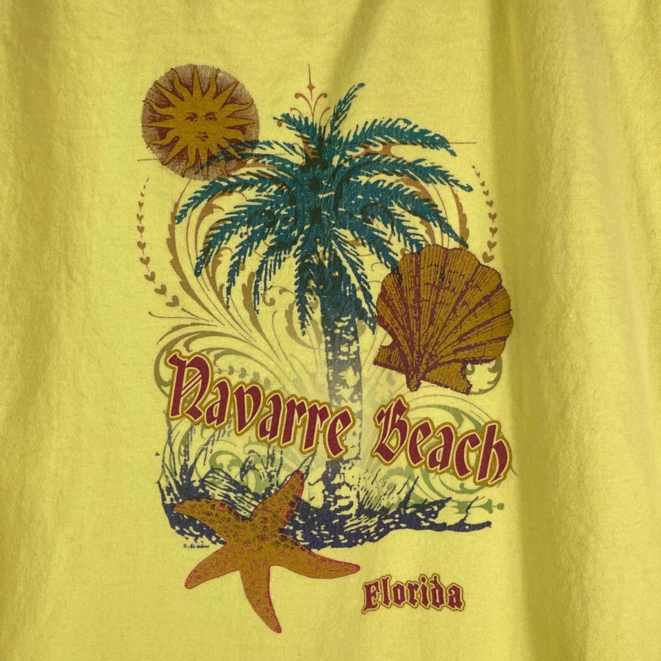 Camiseta estilo años 80 Navarra Beach Florida gráfica para mujer camisa turística amarilla Foto 4 de 4