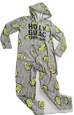 Justice Girls Holy Guacamole One Piece Jumpsuit Hooded Zip Up Gray Sz Small G001