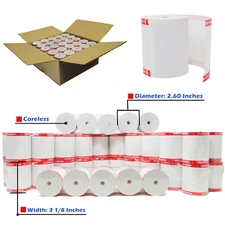( 50 CORELESS ) 3 1/8" X 230' A Grade POS Thermal Receipt Printer Paper