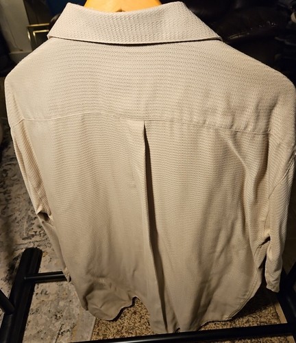 VTG CITY STREETS large mens long sleeved button up shirt. 80s-90s Biege Soft - Picture 7 of 13
