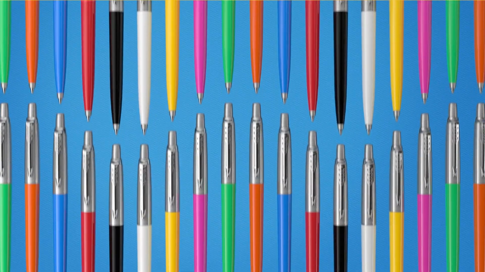 Parker Vector - Stylos à Bille à Bordure Chromée Standard, Noir, Bleu, Rouge, Ba - Foto 3