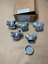 5x Lot Hubbell Killark Y-3 90° 1" Aluminum Capped Elbow for Rigid Conduit & IMC