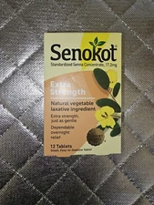 Senokot Extra Strength Natural Vegetable Laxative 12 Tablets Expire 03/2026