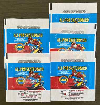 1978 Donruss ALL-PRO SKATEBOARD Empty pack wax Wrapper Lot of 5