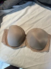 Victoria’s Secret Nude Color Dream Angels Multi-way Strapless Bra Size 34DD EXC