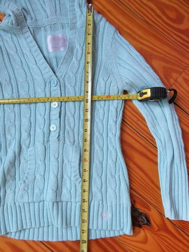 Adorable Girls Justice Mint Green Hooded Sweater Size 14 - Picture 5 of 7