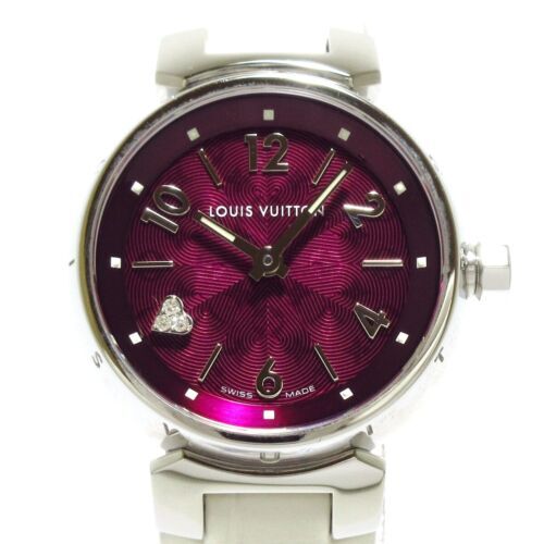 LOUIS VUITTON Tambour slim Q12MG 8P diamond Quartz Ladies Watch_957712 Wristwatch USED Women main image 2