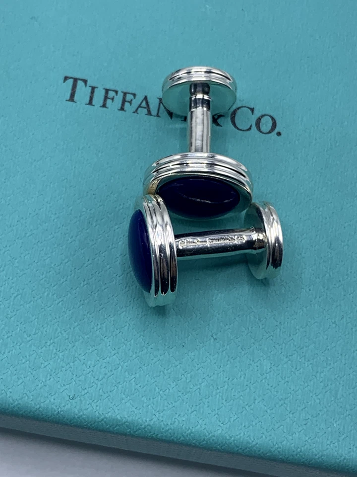 Gemelos Tiffany & Co. Paloma Picasso plateados lapislázuli para hombre Foto 4 de 4